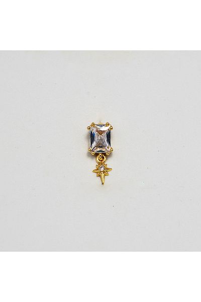 Piercing by Sever North Star Sling Steel Piercing. Gold/Gold Color, Transparent Stone (Targus Helix Conch Flat)