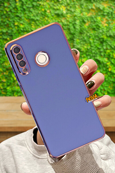 cepmoda حافظة هواوي P30 لايت |   غطاء بتفاصيل خط ذهبي ناعم بألوان زاهية |   أزرق