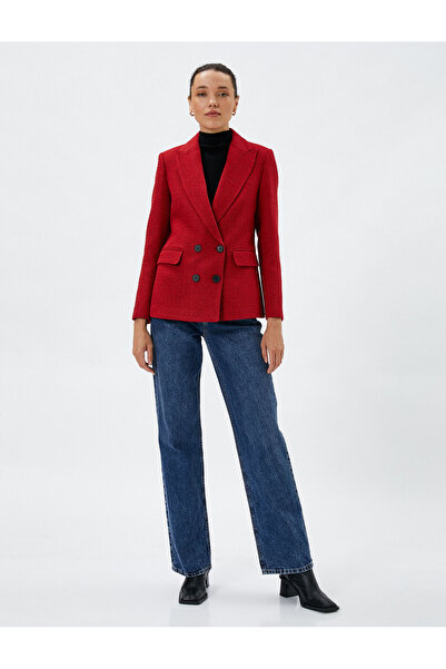 Koton Сако с блейзър от туид Двуредно затваряне с капаци, подплатени джобове