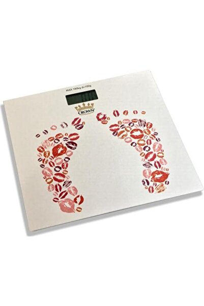 Geseus Baskül Tartı Cam Banyo Tartısı Lcd Ekran 180 Kg Kapasite Ayak Desenli