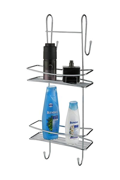 Çelik Ayna Çelik Ayna Asmalı Duşakabin Rafı Şampuanlık Metal Krom Kaplama-990