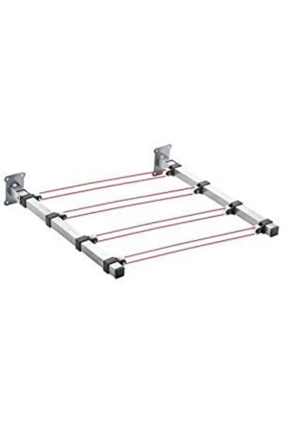 Geseus Duvara Monteli Paslanmaz Makaralı Katlanır Çamaşır Askısı İP HEDİYELİ