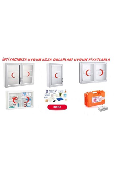 Çelik Ayna Ecza Dolabı Kapaklı Pvc Ilk Yardım Dolabı 159 Fma001597