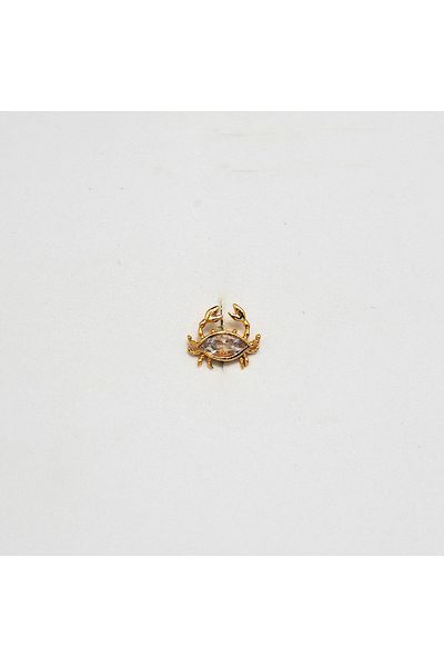 Piercing by Sever Crab Sea Zodiac Steel Piercing Gold/Gold Color and Transparent Stone (Targus Helix Conch Flat)