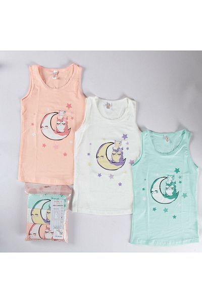 yagmurgiyim Diamond Mixed Pattern 3-Piece Girl's Undershirt Set A-121