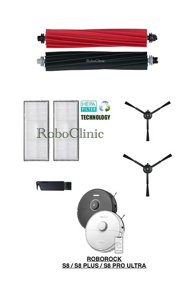 Roboclinic Roborock S8/S8 Plus/S8 Pro Ultra - 7 مرشحات Hepa متوافقة