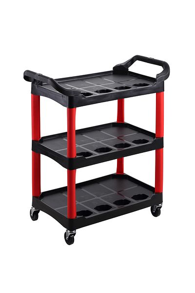 Lawazim 3-tier Tool Cart – Plastic Organizer With Wheels & Shelves For Garage & Workshop Use