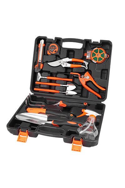 Lawazim 12-piece Garden Tool Set – Heavy-duty Rust-resistant Tools With Spray Bottle & Carry Case