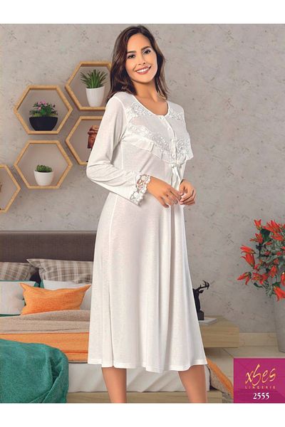 Xses Women's Long Sleeve Maternity Nightgown 2555 V25005