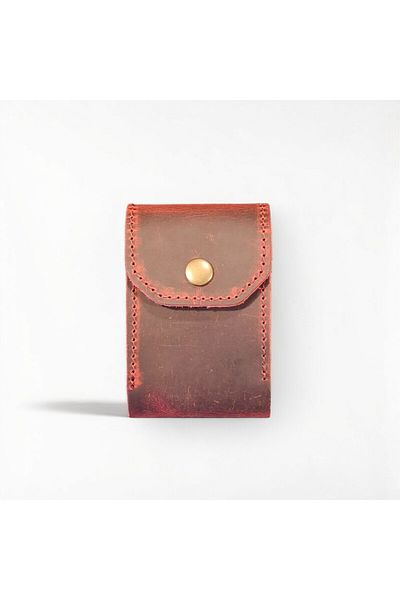 MAT Deri Red 10 Card Slots Accordion Credit Card Holder Genuine Leather Mini Size Card Holder