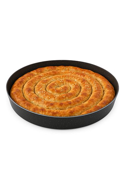 FİTHOME Cast Granite Fireproof Non-Stick Round Baking Tray