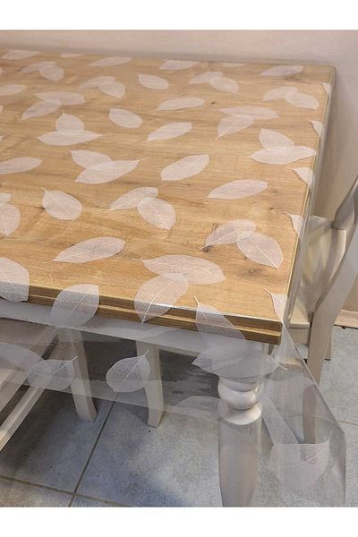 Başak Ev Tekstili Transparent 0.018 Mm PVC Oilcloth - Patterned Erasable Transparent Tablecloth
