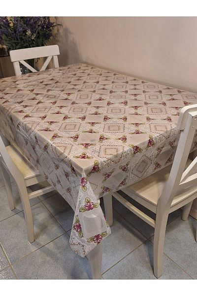 Başak Ev Tekstili Transparent 0.018 Mm PVC Oilcloth - Patterned Erasable Transparent Tablecloth
