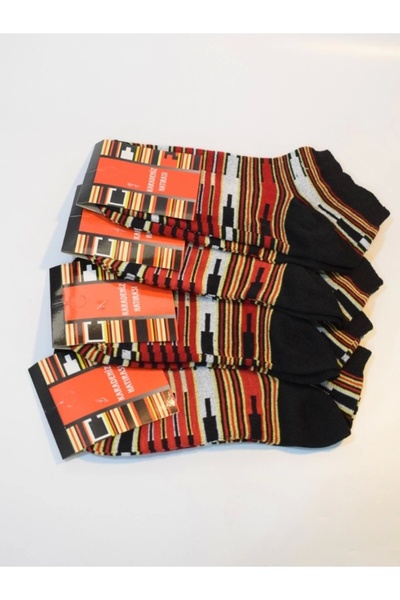 ÇAYLAR AVM Pack of 12 Located Batik Socks - Black Sea Socks