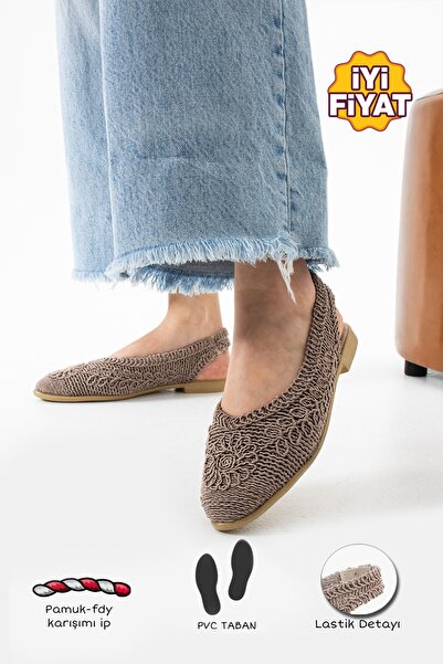 sandaletto Luneta kadın hasır örgü sandalet