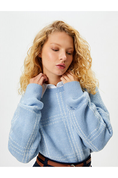 Koton Pulover moale tricotaj cu mânecă lungă cu decolteu