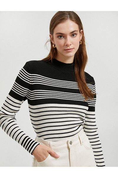 Koton Half Turtleneck Sweater Knitwear Slim Fit Cashmere Textured
