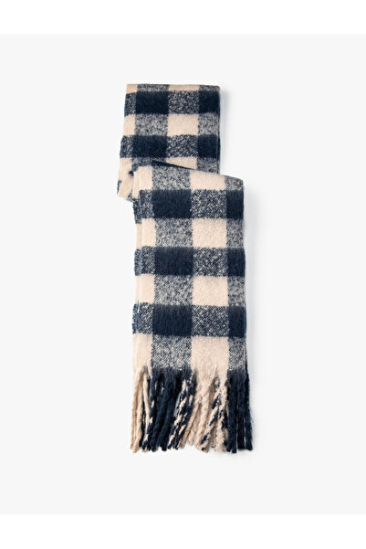 Koton Eșarfă în carouri ciucuri cu textura moale