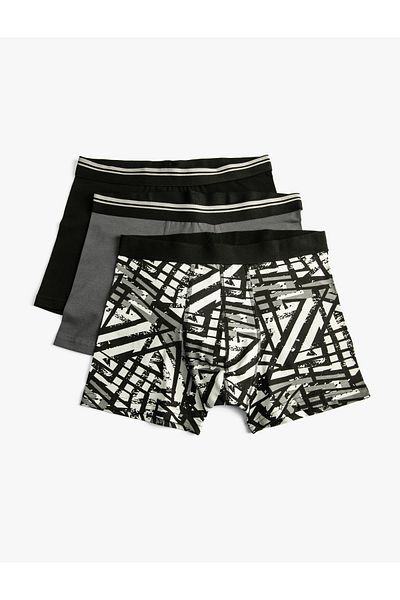 Koton 3-Piece Boxer Set Printed Cotton with Elastic Waist