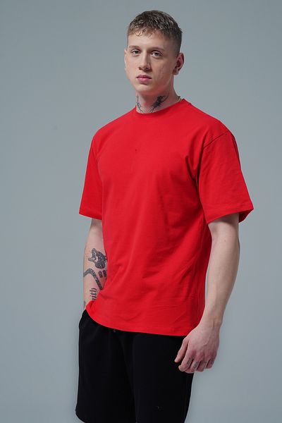 George Phoenix Pure Comfort - Red Relaxed Fit 100% Cotton Basic Men's T-Shirt