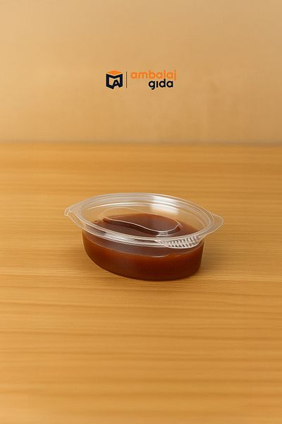 Özge Plastik Özge 20 Cc Sauce Container (100 Pieces) - Appetizer Container Use Packaging Cafe Coffee Restaurant