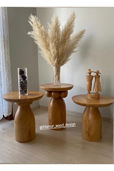 Home Mantar Sehpa Toplu Halkalı Düz Üçlü Takım