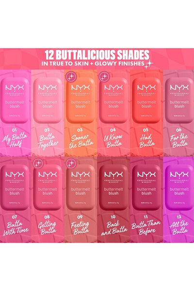 NYX Professi̇onal Makeup Buttermelt Blush Creamy Pink Powder Blush -01 My Butta Half