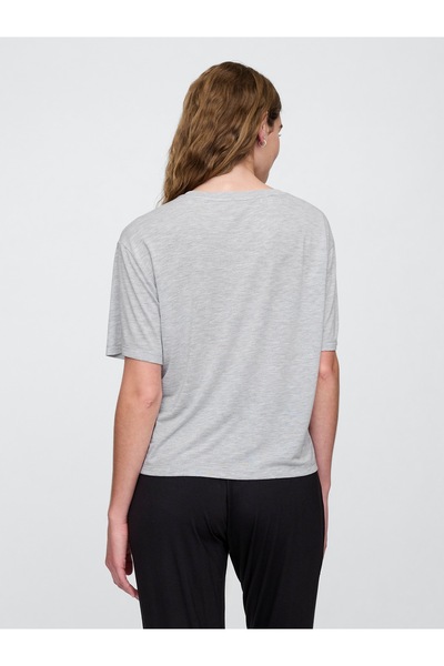 GAP Kadın Gri Relaxed Grafikli Pijama Üstü