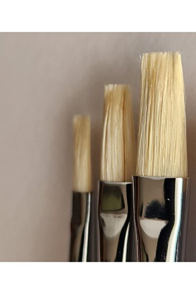 Artifex فرشاة رسم أكريليك زيتية - بني، تصميم مسطح بمقبض طويل، قطعة واحدة طبيع...