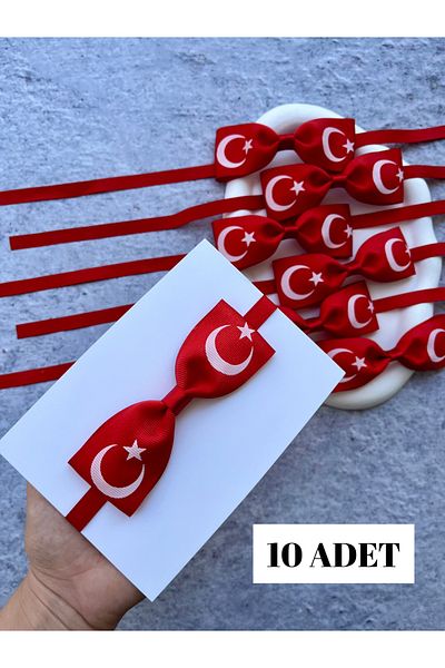 Toka Sepetim 29 October Boy's Bow Tie - Flag Pattern, 10 Pieces