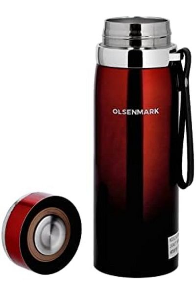 Olsenmark 600ml Vacuum Insulated Water Bottle | Stainless Steel, Leak-proof, Hot & Cold, Travel Friendly