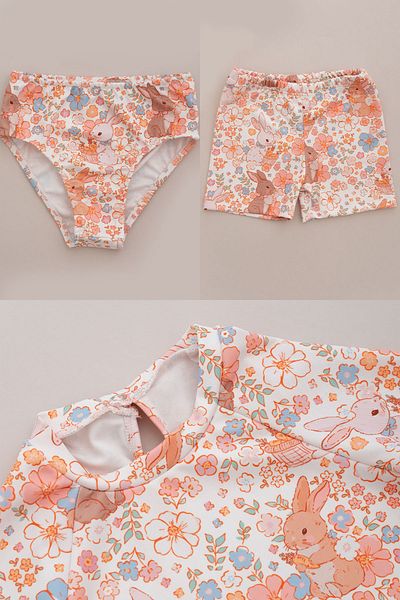 Tuğba Kuğu Uv Protection Long Sleeve Baby Girl Swimsuit
