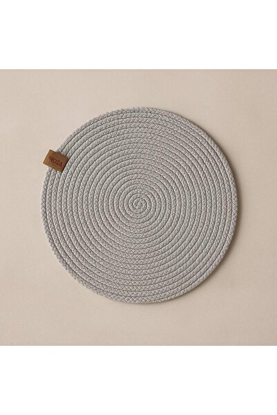 Alper Banyo 6 Adet Gri Jüt Supla Takımı, Amerikan Servis Seti, Lüx Sunum Tabak Altlığı ( 33 x 33 cm )