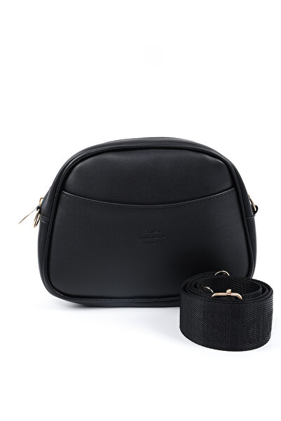 SHAKA Μαύρη τσάντα ώμου SHK194 από συνθετικό δέρμα με φερμουάρ 2 θέσεων με ρυ...