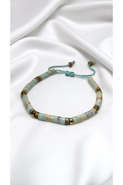 DEHNA Natural Agalmatolite Stone Handmade Bracelet |   Stabilizer and Calmness Supporting Design