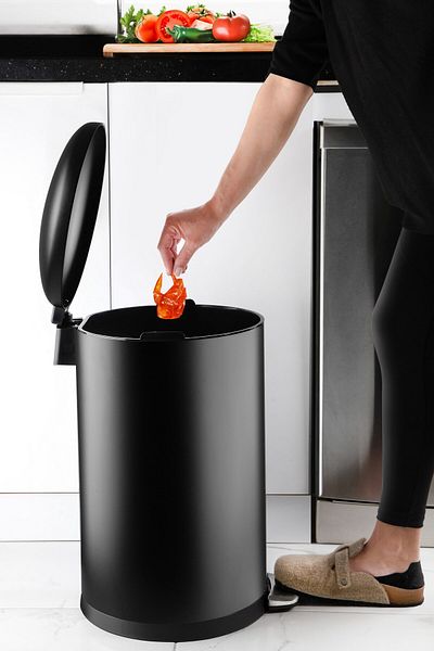 Prima Nova Bombe Lid Trash Can 30 Lt Matte Texture - Black Inside