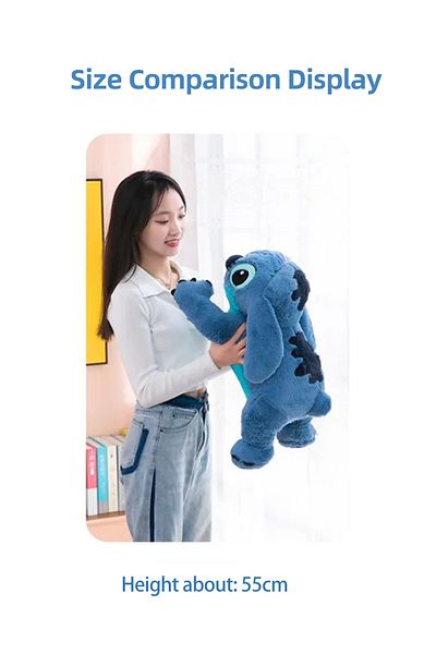 Choice 55CM Stitch Disney Kawaii Stitch Plush Toy Doll Animals Cartoon Soft Sleeping Sofa Pillow Room Decor