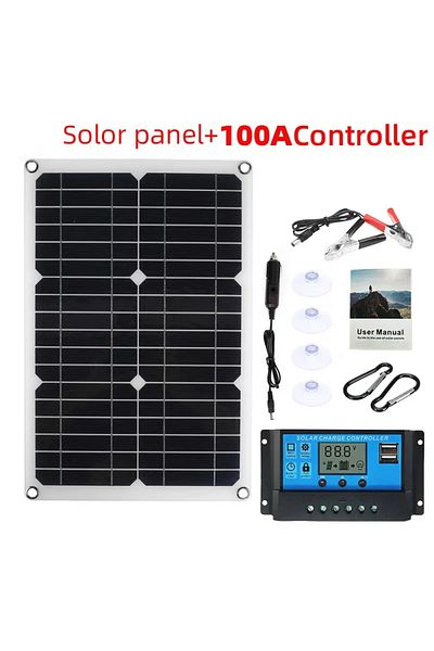 Choice With 100a Controller 1200w Solar Panel Charger With 100a Controller Dual Usb 12v Battery Charging Sy