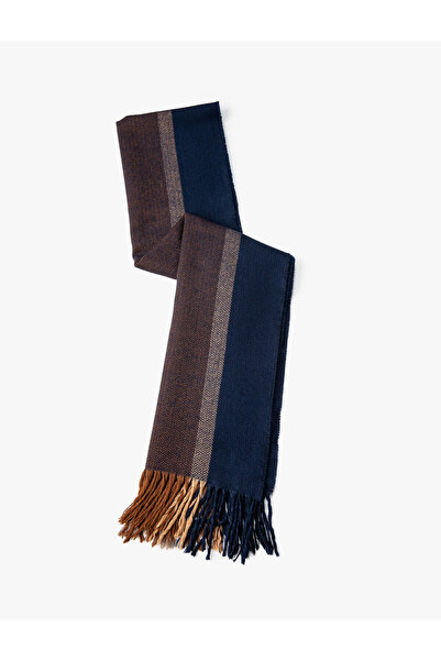 Koton Eșarfă cu ciucuri Detaliat Bloc de culoare Texturat moale