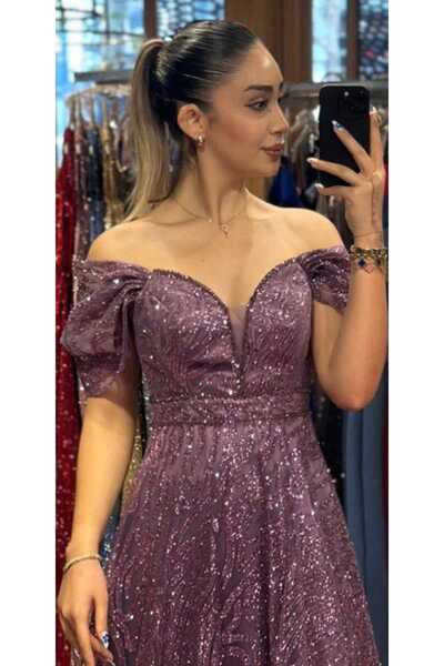 Abiyeniall Levendulagyöngyökkel hímzett Madonnagallérral, szoknyával, csillogó hosszú estélyi ruha 7547