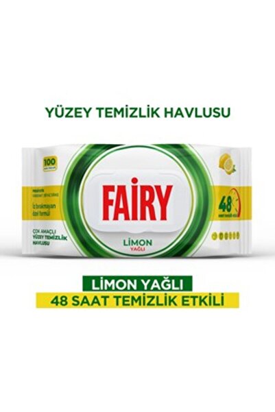 Fairy Çok Amaçlı Yüzey Temizlik Havlusu Limon Yağlı 100 Adetli