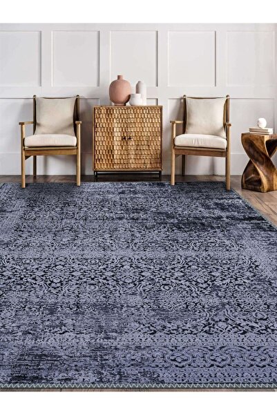 Serteks Klumor Lila Eskitme Desen Dokuma Taban Salon - Oturma Odası Halısı Mu...