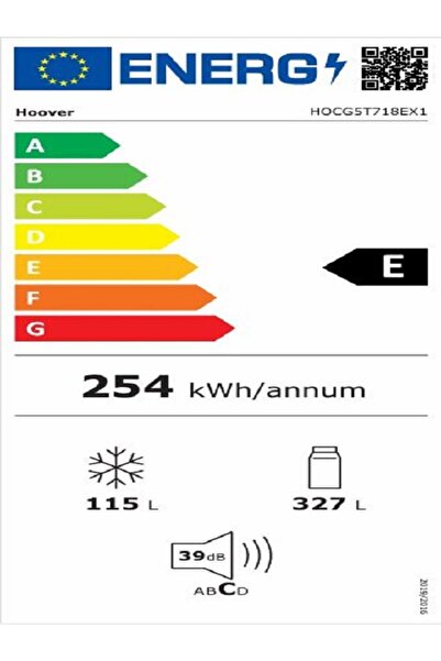 Hoover HOCG5T718EX1 E Enerji Sınıfı 442 Lt Kombi Tipi No Frost Buzdolabı