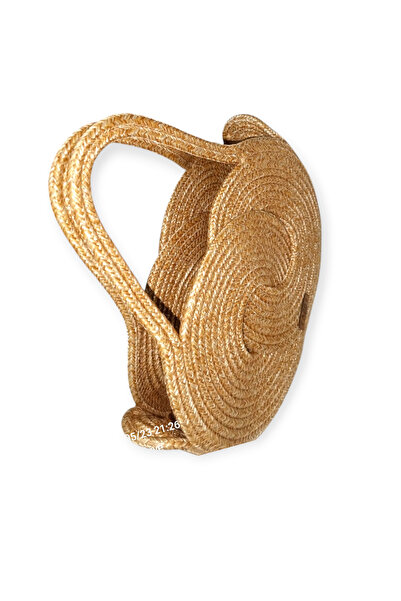 AZR HOME DESİGN Natural jute rope handmade straw handbag