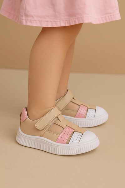 kids A more Havana Baby Girl Genuine Leather Anatomical Beige Color Summer Casual Shoes