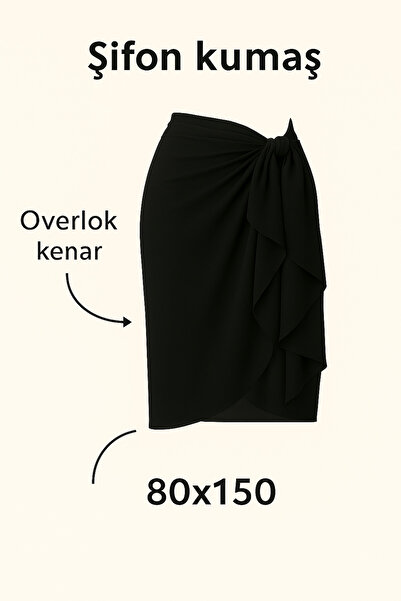 VOOP Navy Blue Long Summer Chiffon Beach Pareo 80X150 cm Breathable Thin Fabric