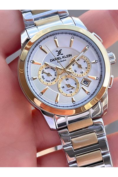 Daniel Klein Special Leather Boxed Steel Cord Internal Functions Active 3 Atm Water Resistant Men's Wrist Watch