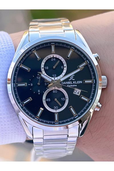 Daniel Klein Special Leather Boxed Steel Cord Internal Functions Active 3 Atm Water Resistant Men's Wrist Watch