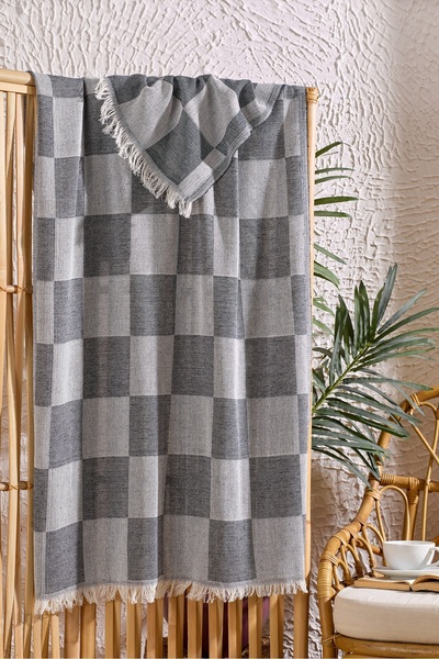 Valezium Пляжний рушник з візерунком «Дама» 70x155 см, антрацит