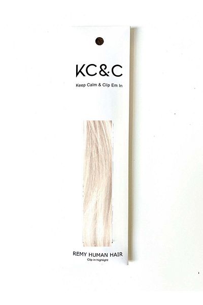 keep calm Platinum Blonde Highlights Hair Extension Clip-In